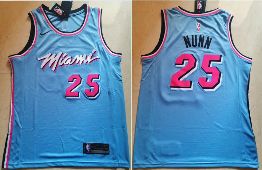 Men Miami Heat #25 Nunn Blue Nike Game NBA Jerseys